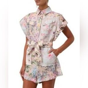 Floral Button-Up Romper